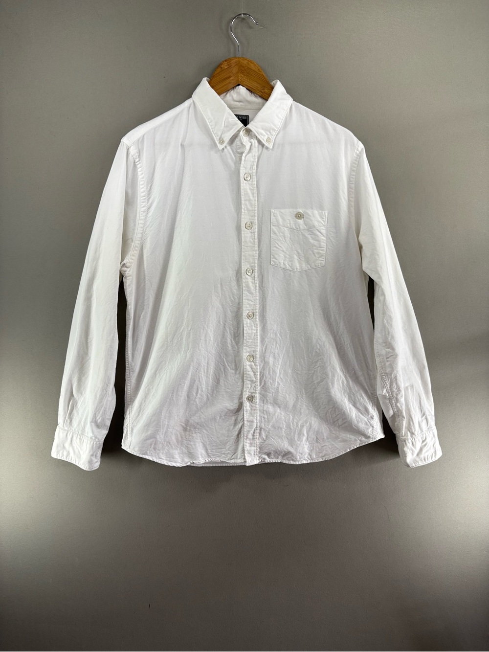 Todd Snyder Men Shirt Button Down White Pocket Size Large Cotton Long Sleeve